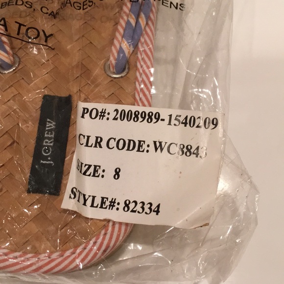J Crew Sandals Size 8 NWT "Shirting Stripe" Style - Picture 3 of 11